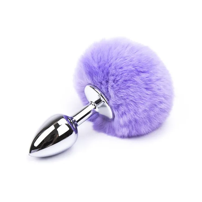 Rabbit Tail Aluminum Anal Plug Anus Beads Bunny Butt Plug Sex Game Toys 