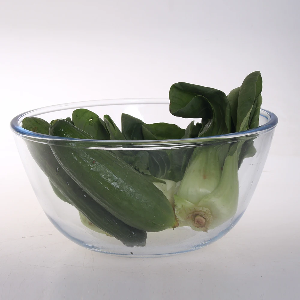 Large Clear Glass Salad Bowl,Mixing Bowl,Multi Purpose Round Serving