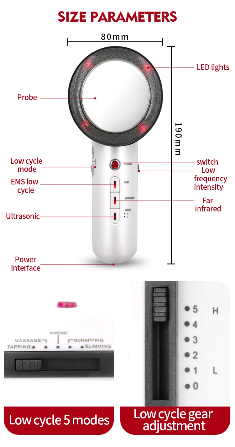 Ultrasound Cavitation EMS Body Slimming Weight Loss Anti Cellulite Fat Burner Galvanic Infrared Ultrasonic Therapy Massager