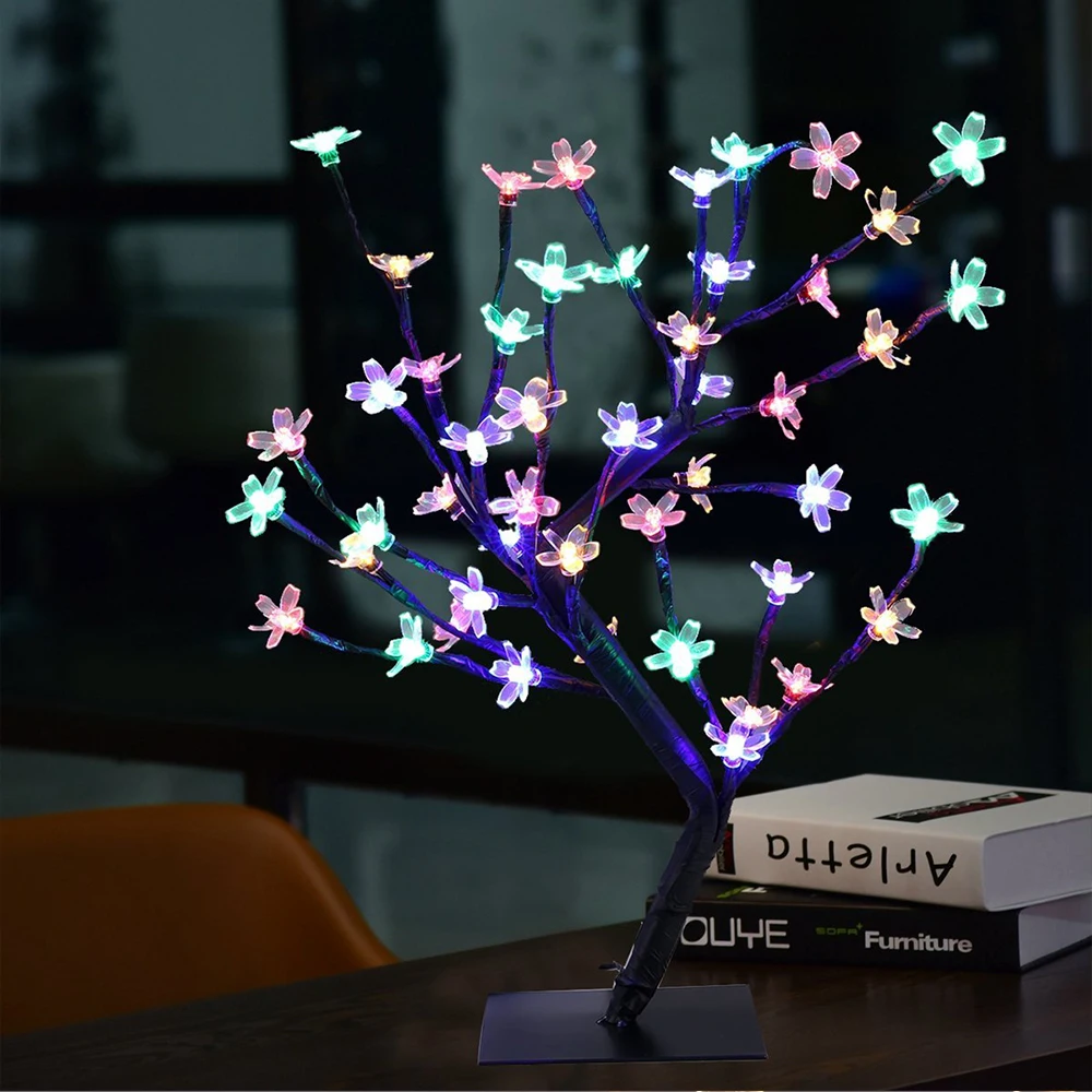 luz de árbol para la decoración interior Árbol luminoso LED 48 LED lámpara de flores de cerezo 45 cm 
