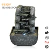 Mini resin earthen jar decorative battery operated lighting indoor statues water fountain