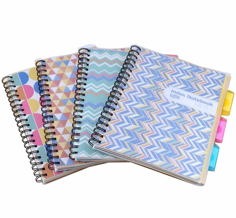 Pvc/pp Cover Spiral Notebook With Colored Index Tab Divider Buy Pvc