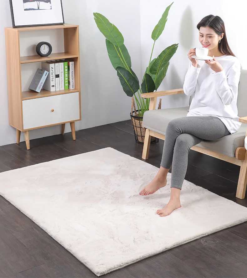 Natural White Rug Faux Rabbit Plush Fur Floor Carpets Rug Buy