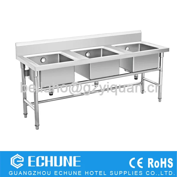 Restaurant Kitchen Work Tables restaurant three kitchen sinks stainless steel dish washing work Restaurant Kitchen Work Tables restaurant three kitchen sinks stainless steel dish washing work