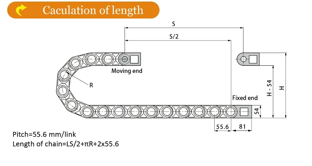 Мостовая цепь. Цепь sk. Гибкий кабель-канал максимальная длина. Je Cable Chain open Type.