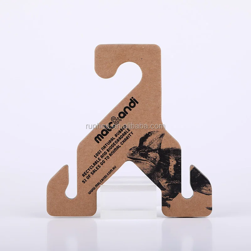 Custom Size Recyclable Eco Friendly Sandal Hanger with Kraft Paper Material for Kids Sandals