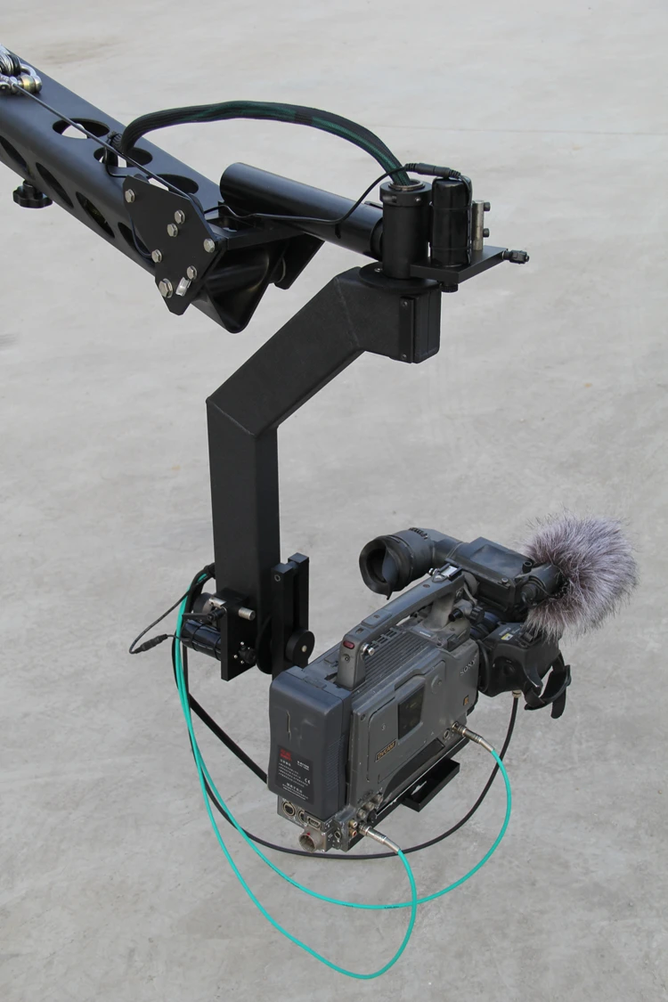 Original 12 Meter 154mm Triangle Camera Jimmy Jib Crane With 2 Axis Ptz