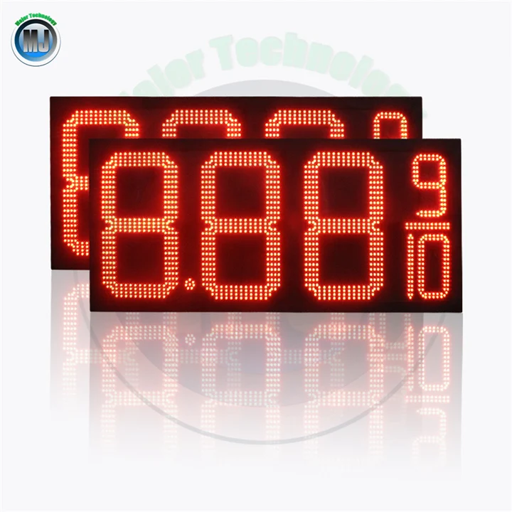 Alibaba Hot Sale RF Wireless Control Outdoor 12inch Red 8.88 9/10 LED Digital Number For Gas Station Price Display