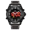 GOLDEN HOUR New Design Casual Men's Brand Watch Electronic Whole Reloj LED Screen Display Multi-functional Men's Watch