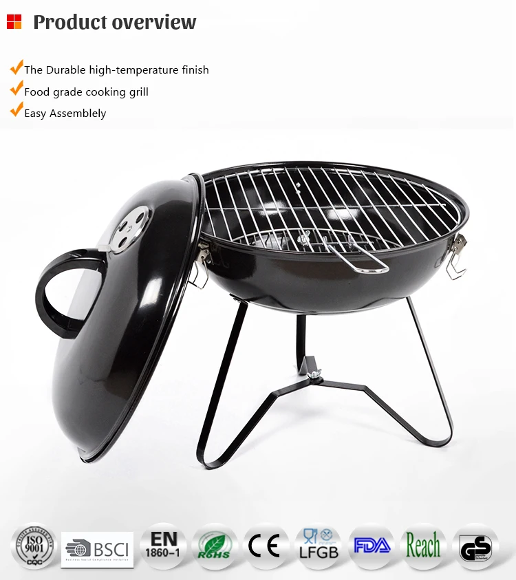 Outdoor Apple Round Charcoal Grill Barbecue Kettle Bbq Metal Grills For
