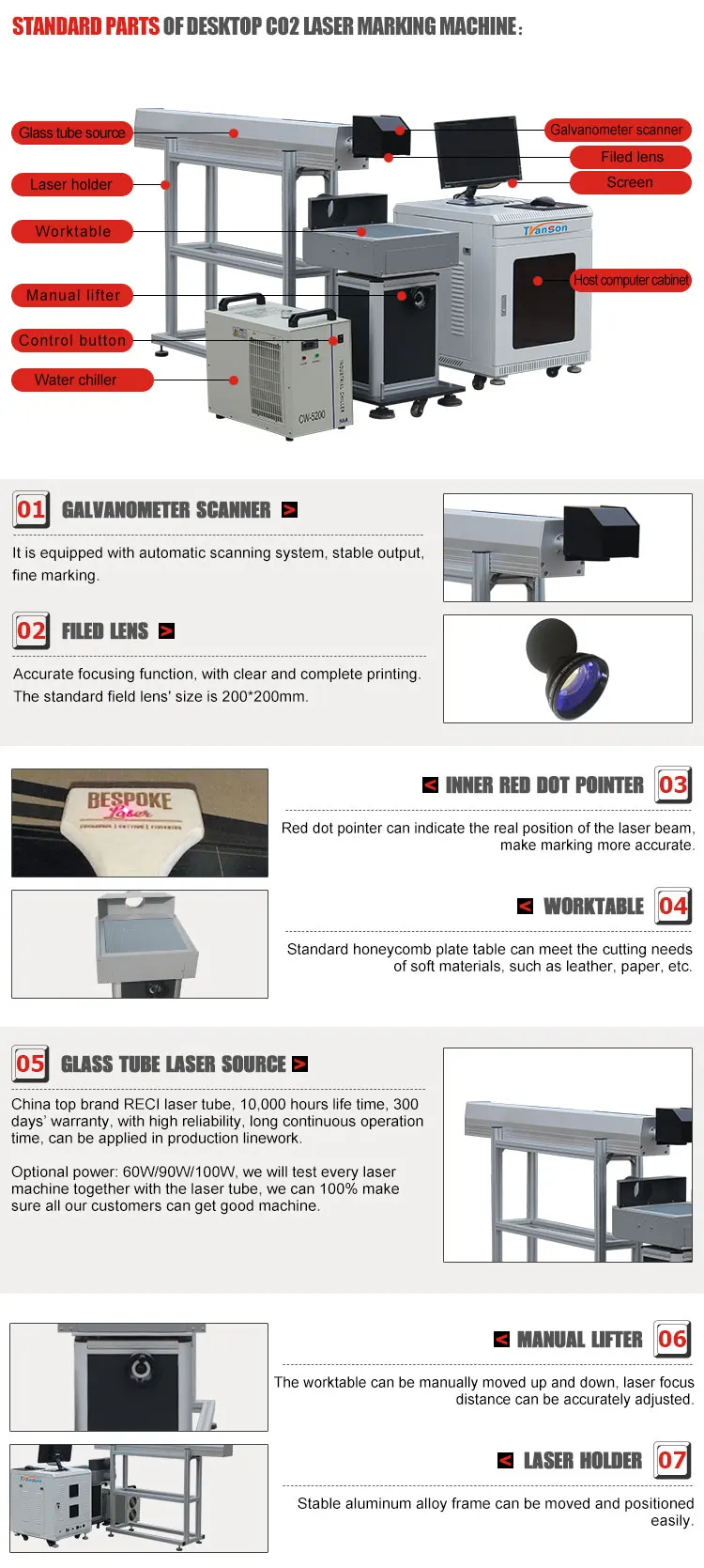 50W CO2 New Design Laser Marking Machine Manufacturer for Sale