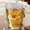 Wholesale Cheap Price Clear ECO Friendly Skull Beer Glass Mugs Cup With Handle