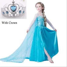 2016 meninas vestido Elsa e Anna Vestido Cosplay Costume Traje Da Princesa para Crianças vestido de festa Meninas de Verão vestindo