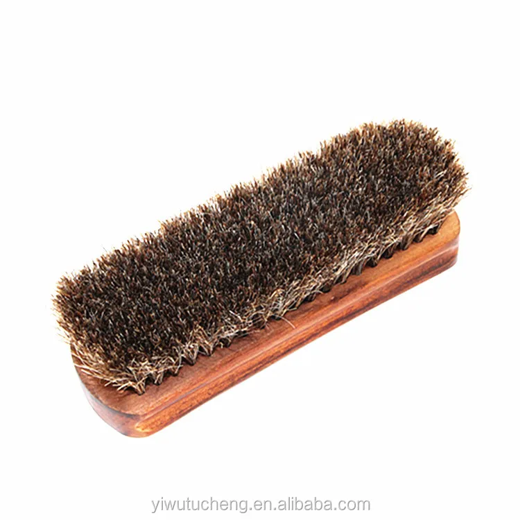 Solid Wood Horse Hair Brush Oiled And Polished To Gray Maintenance