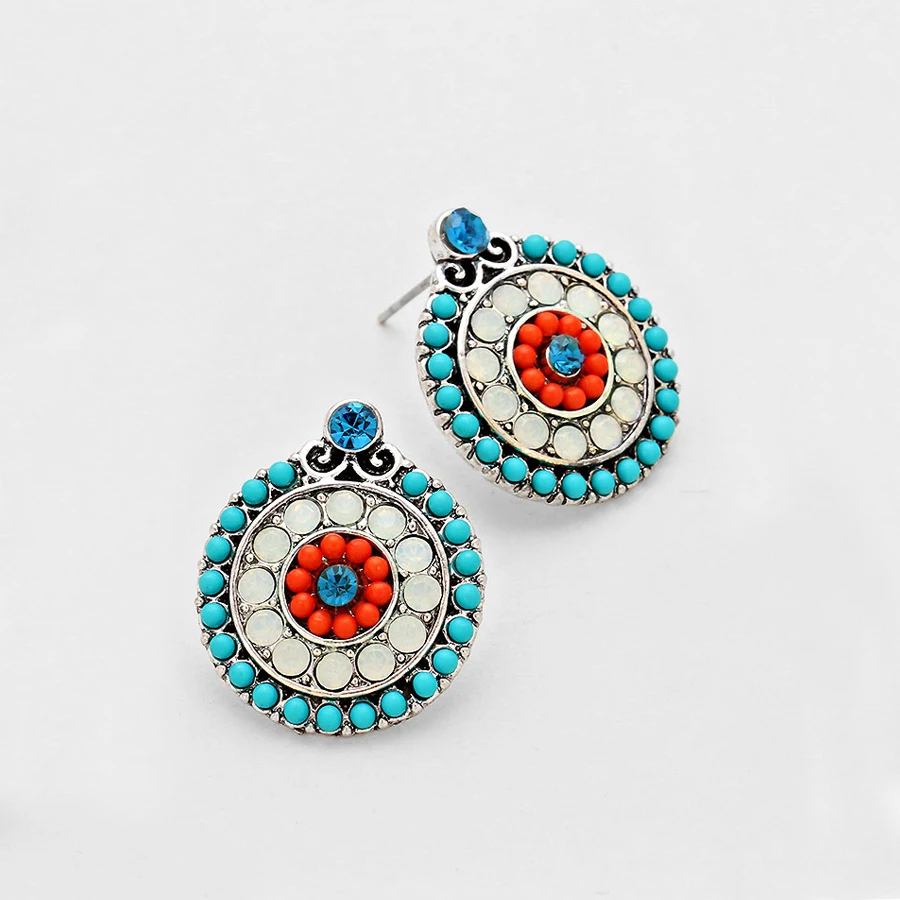 Euramerican Earring Jewelry Coral And Turquoise Beaded Earring Fashion ...