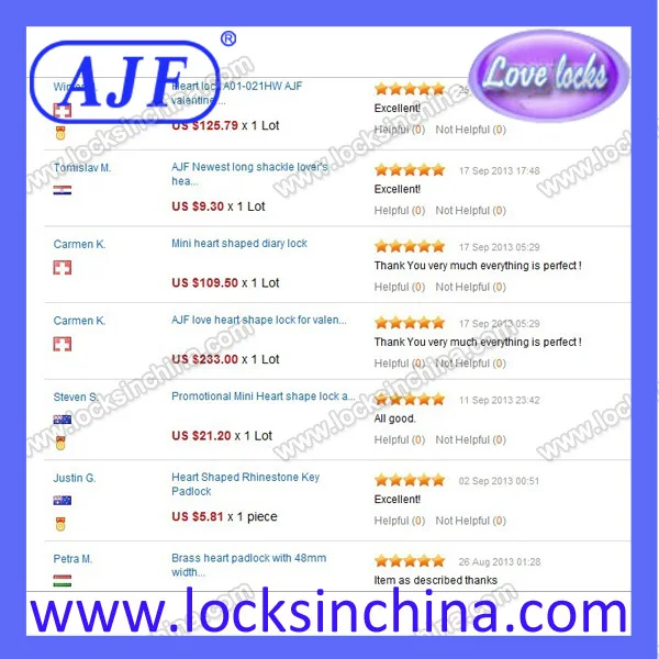 AJF Hot Selling beautiful color for your girlfriend travel brass ABS padlock