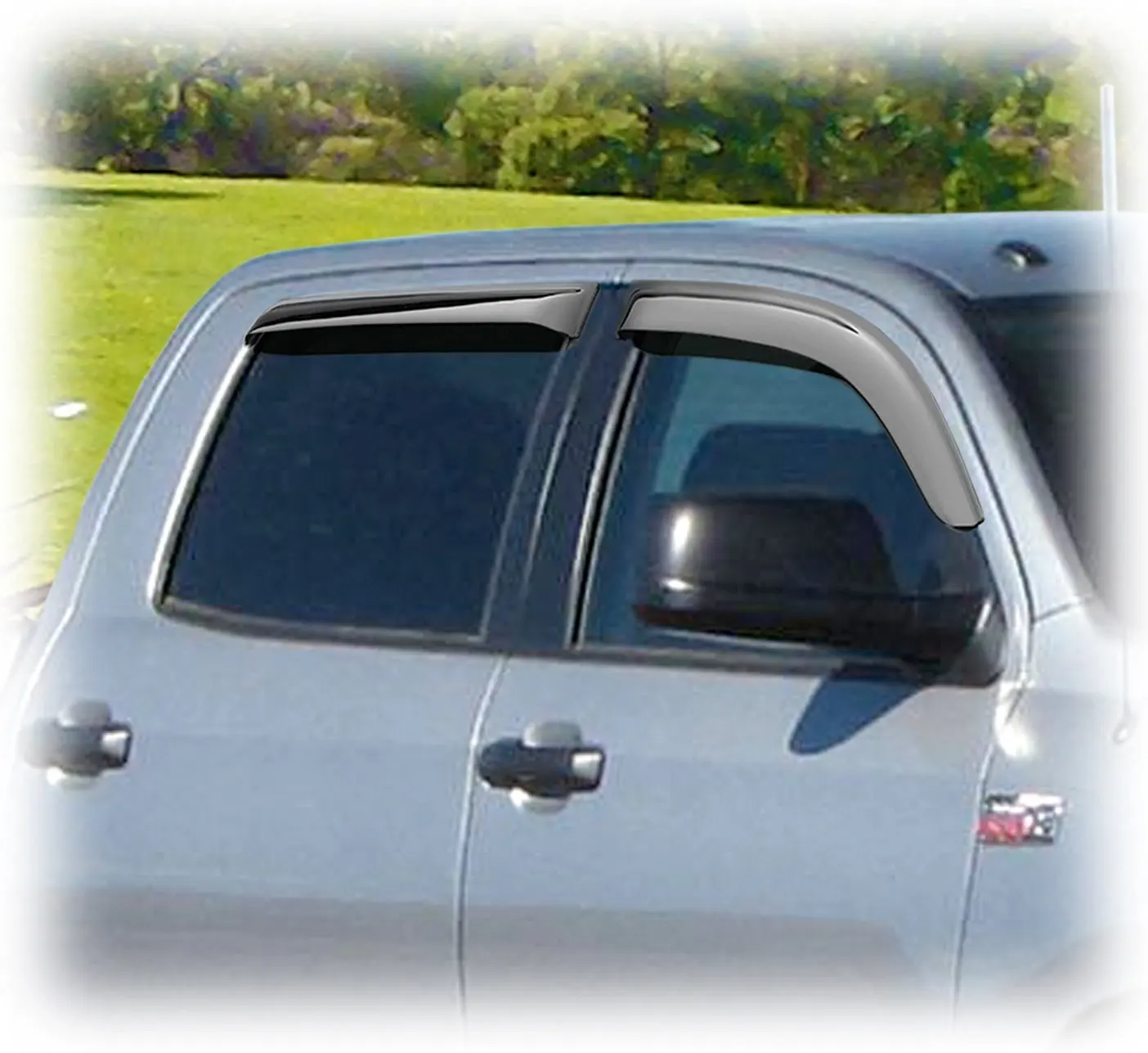 AUTEX 4Pcs Tape On Window Visor Compatible with Toyota Tacoma Crew Cab 2005 2006 2007 2008 2009 2010 2011 2012 2013 2014 2015 Window Deflector Sun Rain Guard