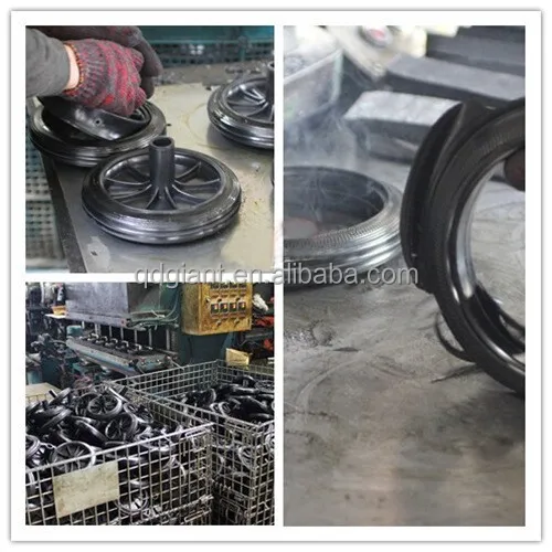 Heavy duty 200mm Rubber solid tire for trash can