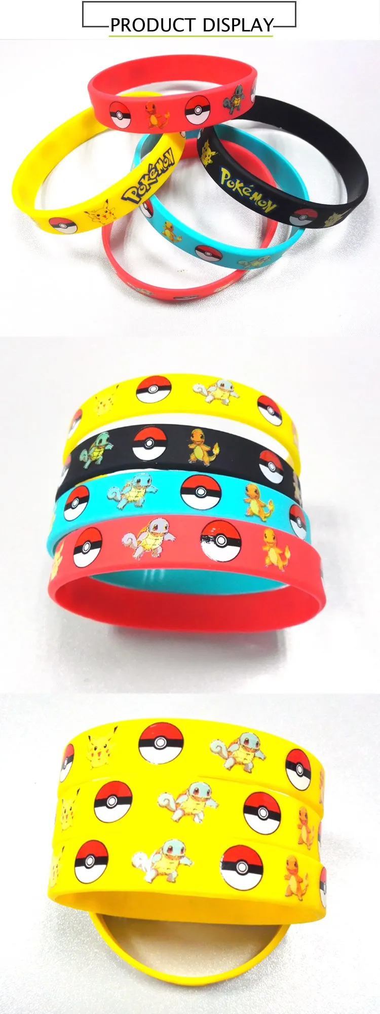 The Most Popular Custom Silicone Pokemon Wristband Rubber Wrist Bands ...