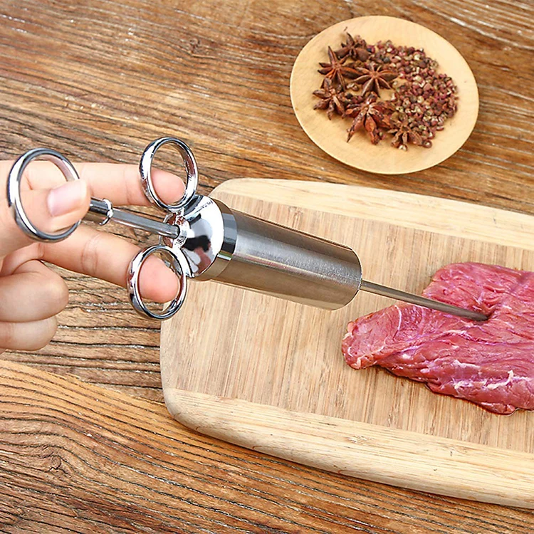 Heavy Duty Turkey Meat Injector 304 Stainless Steel 2 Oz Seasoning