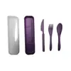 Eco friendly reusable wheat straw cutlery set knife and fork set portable cutlery travel set biodegradable for kids