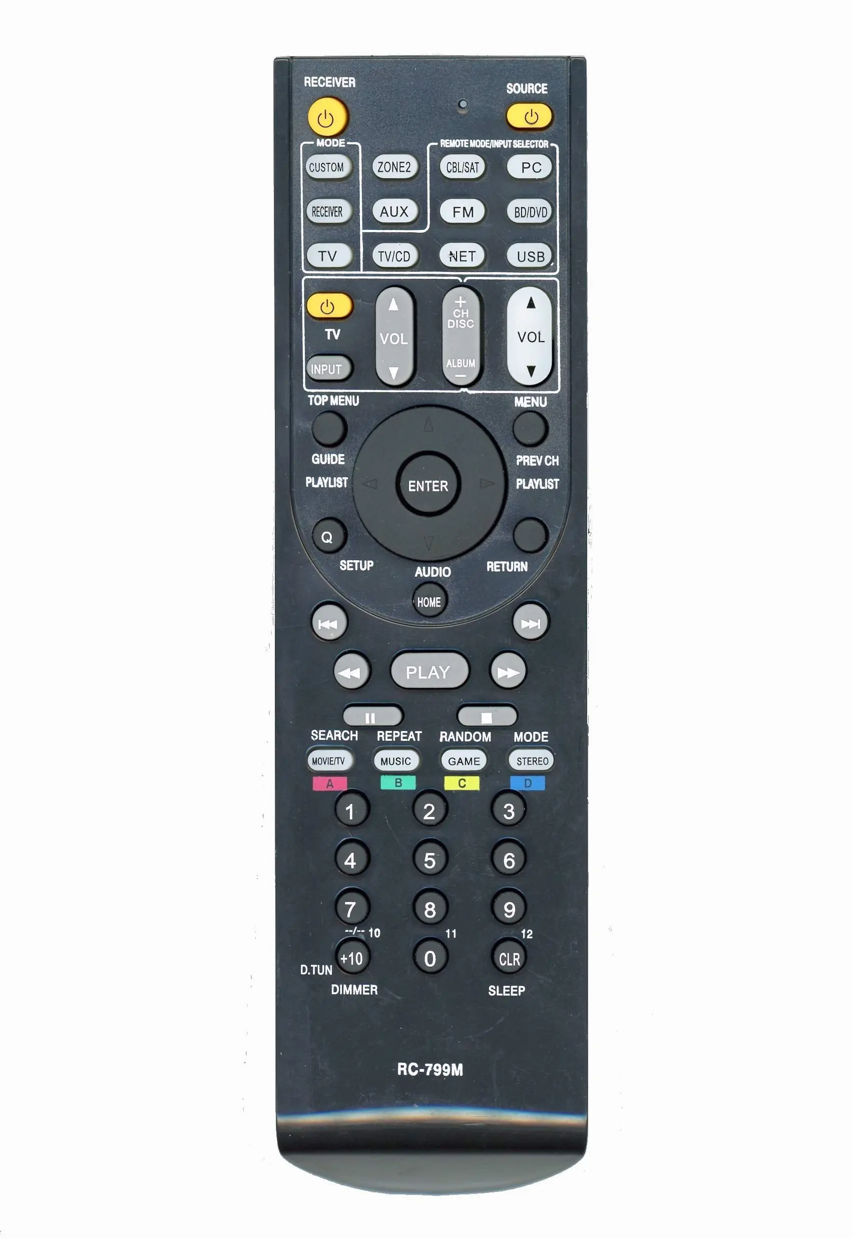 Get Quotations · Replacement RC-799M AV Receiver Remote Control for Onkyo  Models RC-803M HT-