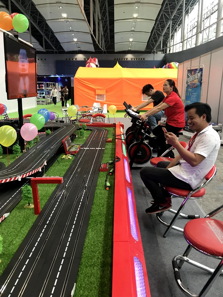 New Indoor Hand Generator Electric Stunt Track Toy Racing Car Super Bike Racing Game Machine