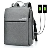Open Functional Quality Stylish Travel Anti Theft Double USB Business Men Laptop Backpack