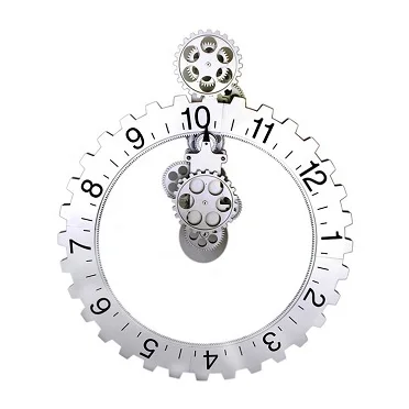 Fashion Design Creative Retro Mechanical Gear Iron Decoration Wall Clock 