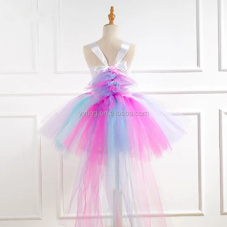 Fashion New Handmade Net Yarn Princess Tutu Skirt Children's Unicorn Cosplay Dress