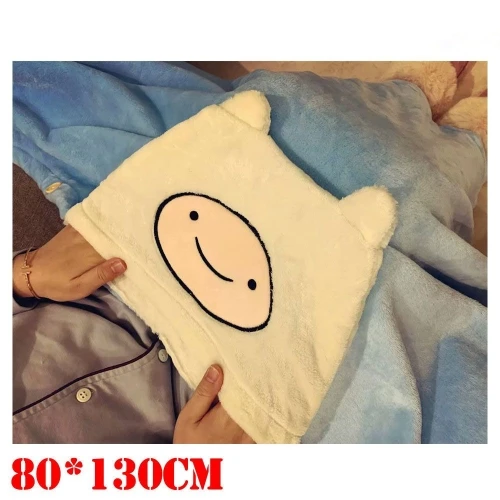 Thời Gian phi&ecirc;u lưu Với Finn V&agrave; Jake Anime Mềm Dễ Thương Phim Hoạt H&igrave;nh Kem-m&agrave;u Tr&ugrave;m Đầu Chăn Với Nụ Cười