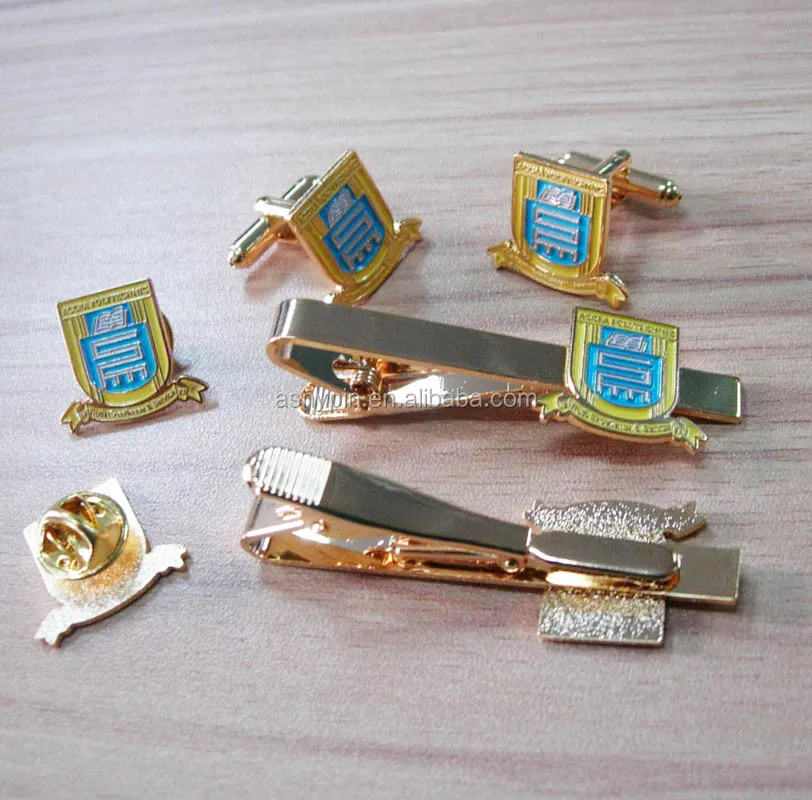 Golden Badge And Tie Clip Set Custom Tie Bar Tie Clip Tie Pin Buy