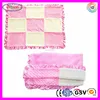 C902 Extra Large Nursery Baby Blanket Patchwork Design Minky Fleece Satin Trimmed Patchwork Blanket