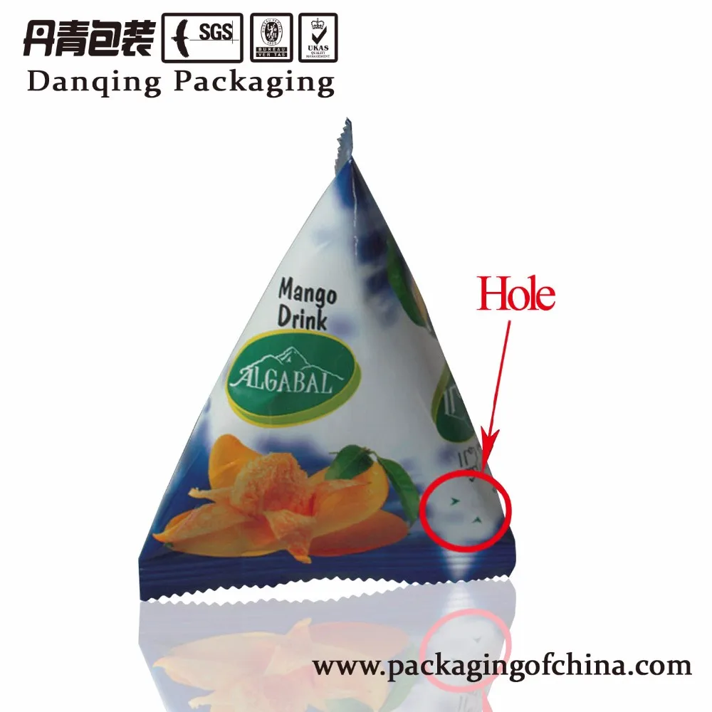 Plastic stand up pouch for juice with perforation hole
