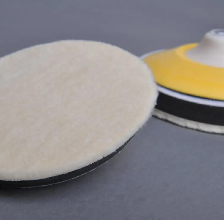 7" Sheepskin Wool Buffing Pad With Foam Car Buffing And Polishing Pads