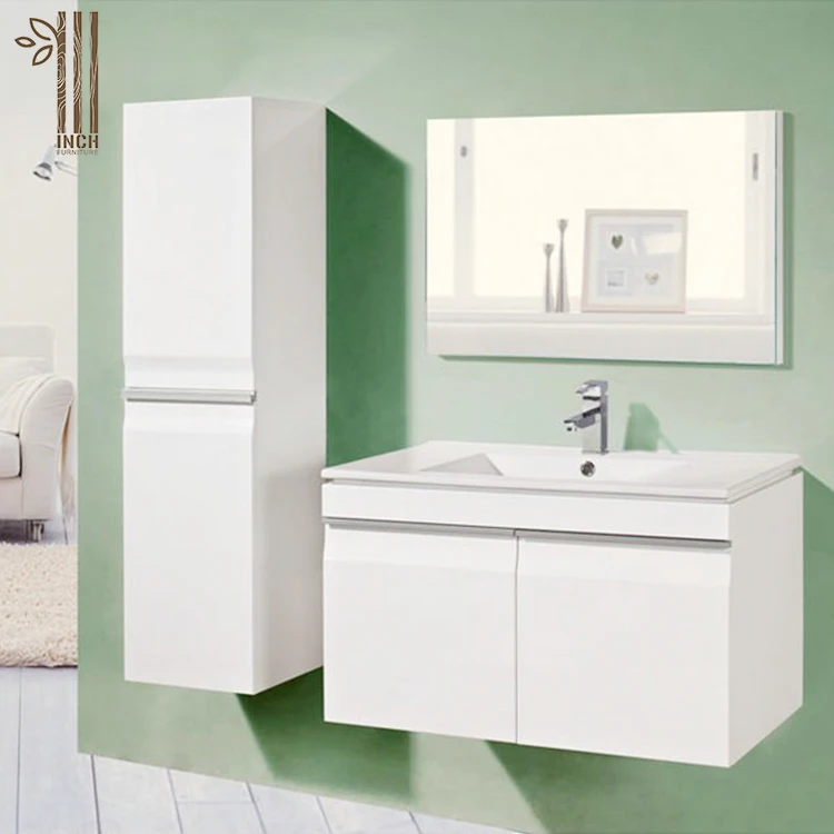 White Melamine Carcass Mdf Pvc Thermofoil Door Bathroom Vanity