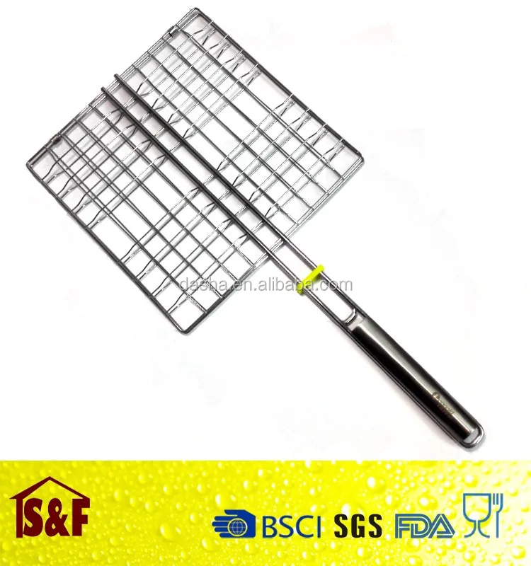 Square Stainless Steel BBQ Grill Basket BBQ tool.jpg