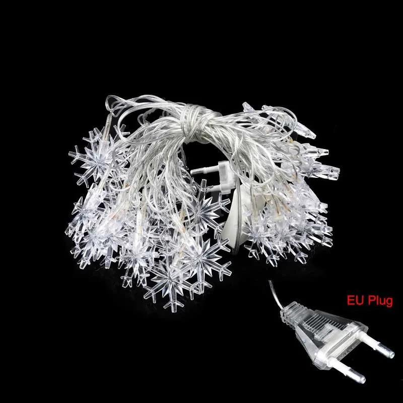 snow garland with lights