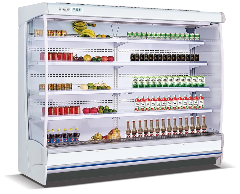 2019 Hot Sale Supermarket Open Used Refrigerated Display Beverage Vegetable Fruit Fridge