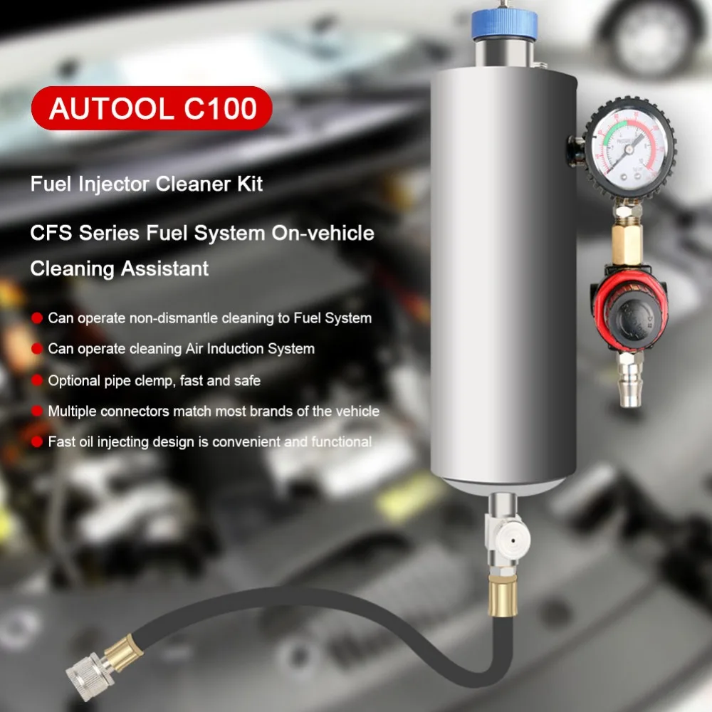 Autool C-100 CFS Series Fuel System On-Vehicle Cleaning Assistant Fuel Injector Cleaner 600ML 140PSI 