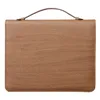 business style A4 Zip laptop Leather travel document folder organizer with paper pads