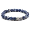 2019 New Natural Stone Beads Bracelet Women Men Blue White Agate Beaded Stretch Bracelets Bangles (KB8073)