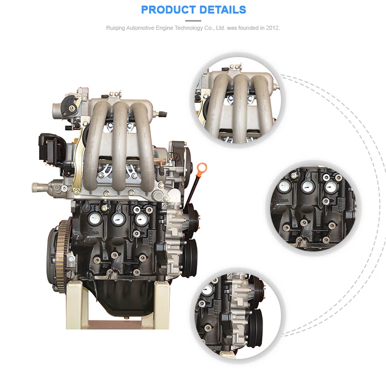 SQR372 800CC 3 cylinder car engine assembly Chery EFI water-cooled petrol engine