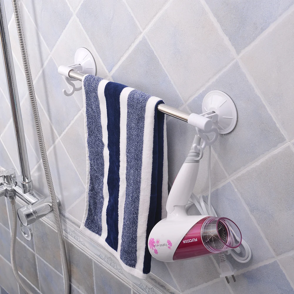 Bathroom Vacuum Suction Cup Stainless Steel Removable Towel Bar With Removable Towel Bar Size