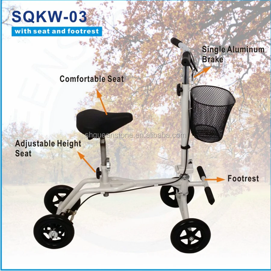 Handle Brake And Basket Knee Scooter Electric Scooter Parts For Leg