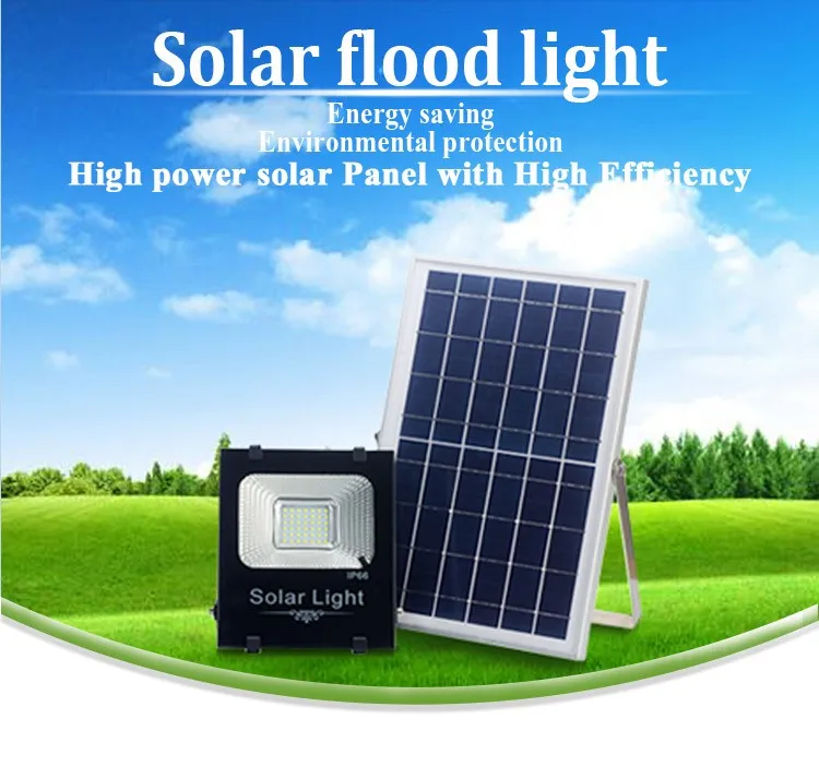Waterproof Rechargeable High Lumen Led Solar Powered Security Flood Light Outdoor With For