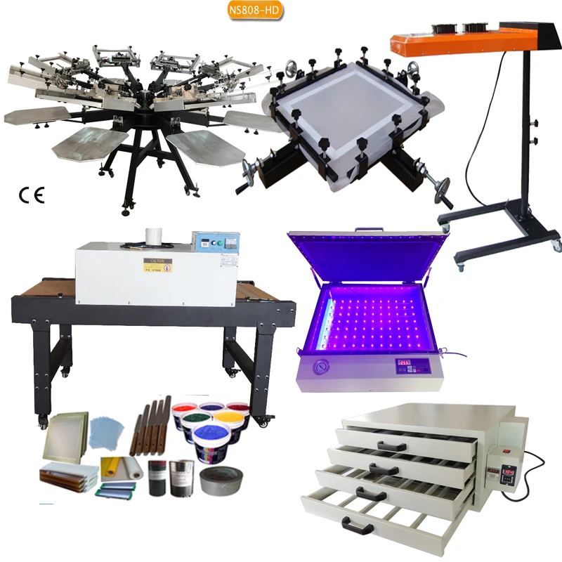 Direct T Shirt Manual Hand Screen Printing Machine Heavy Duty 8 Color 8