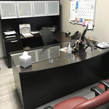 Black Office Furniture Set Wooden Executive Desk 7 9ft Foh Ba24 B Executive Desk 7 9ft Foh Ba24 B