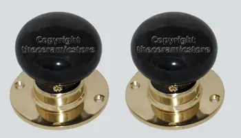 Classic Black Porcelain Door Knob Set On Polished Brass Backplate Buy Mortice Door Knob Set Product On Alibaba Com