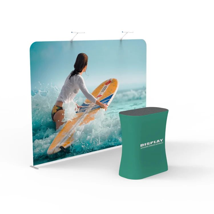 10ft Straight Photo Booth Tension Fabric Stretch Display Backdrop Stand